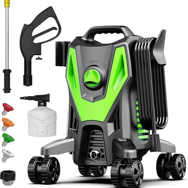 QIOMALA Pressure Washer -4800PSI Power Washer with 4 Quick Connect Nozzles, High Pressure Cleaning Machine with Foam Cannon for Car/Garage/Patio Home Cleaning