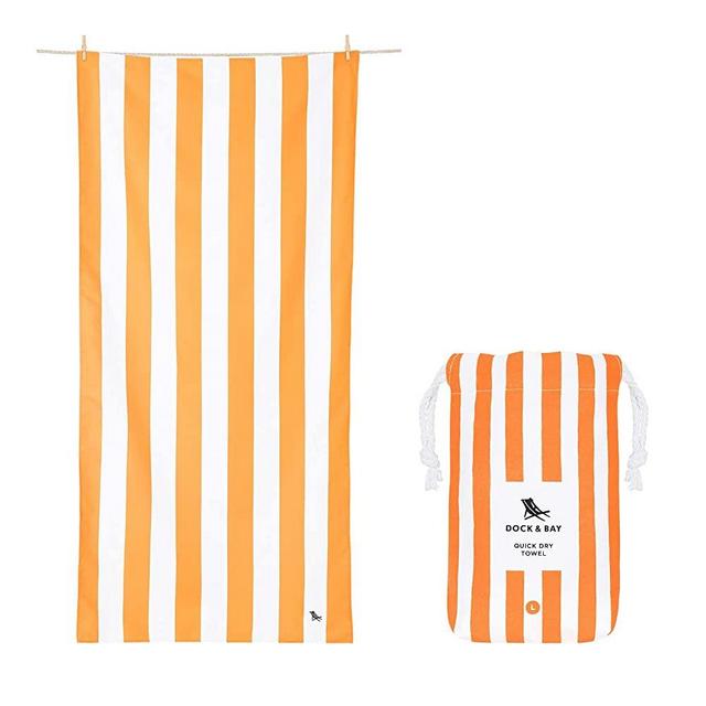 Dock & Bay Beach Towel - for Travel, Swimming, Camping, Holiday - Super Absorbent, Quick Dry, Sand Free - Compact, Lightweight - 100% Recycled Materials - Includes Bag