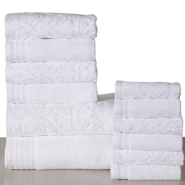 Harley 12 Piece 100% Cotton Bath Towel Set (Set of 12)