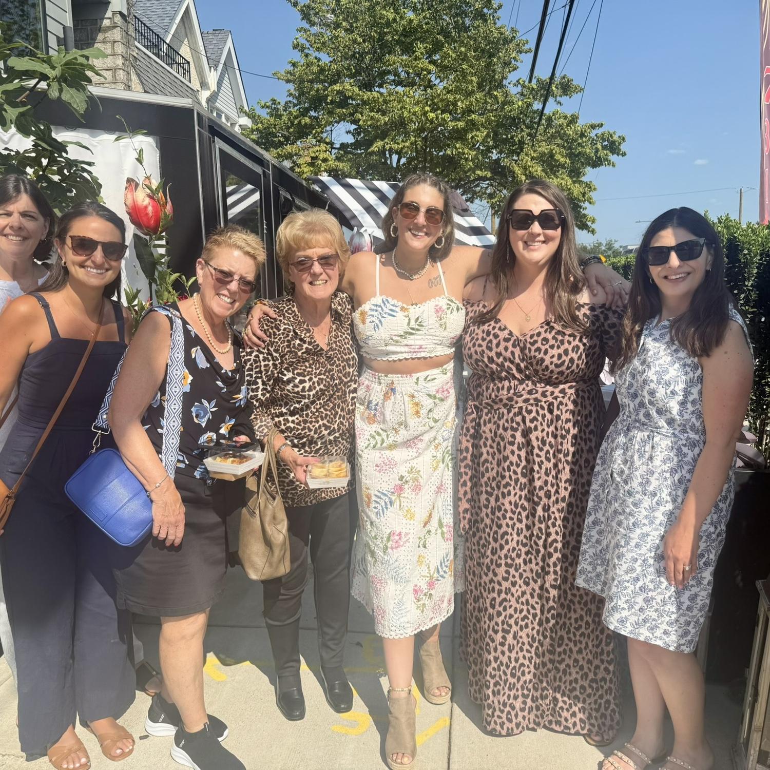 megan and i with my cousins at our beautiful bridal shower.