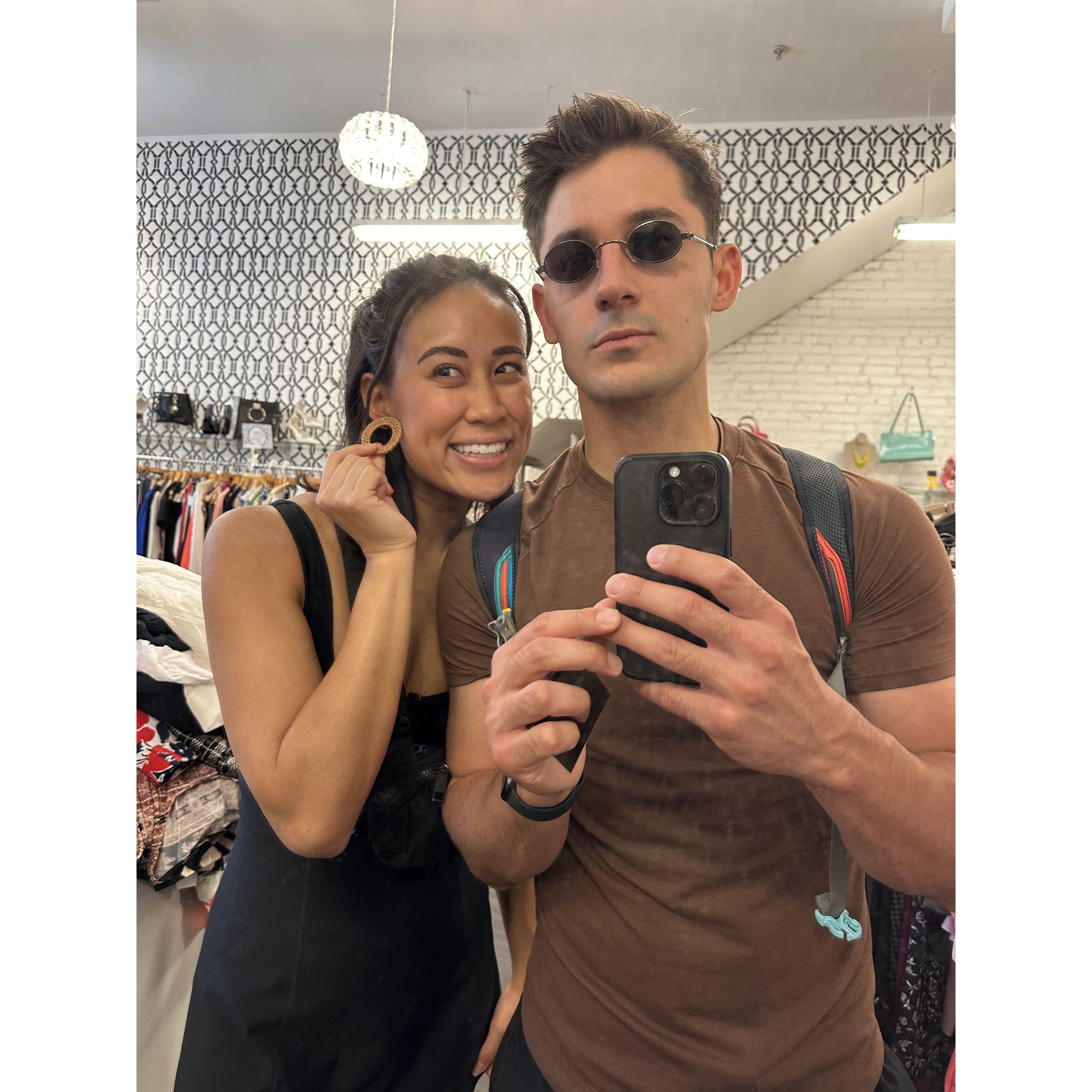 A very fun date where John planned a scavenger hunt across DC! The prompt was to buy one thing from a vintage store.