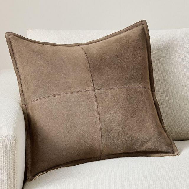 Pieced Suede Pillow Cover, 20", Brindle