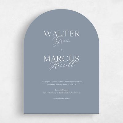 Blue Arch Wedding Invitation - Olaya Classic
