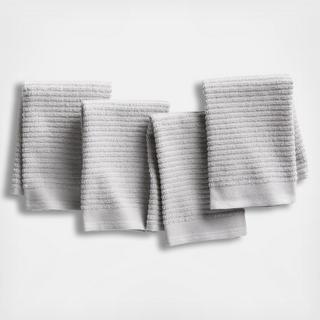 Ribbed Bar Mop Organic Cotton Dishcloths, Set of 4