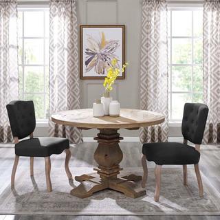 Column Round Pine Wood Dining Table