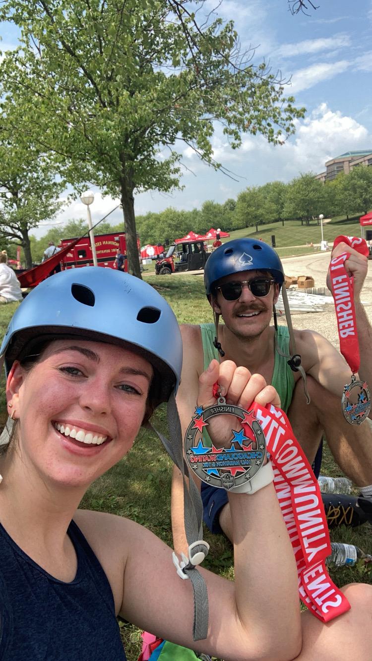 After our roller blading half marathon!