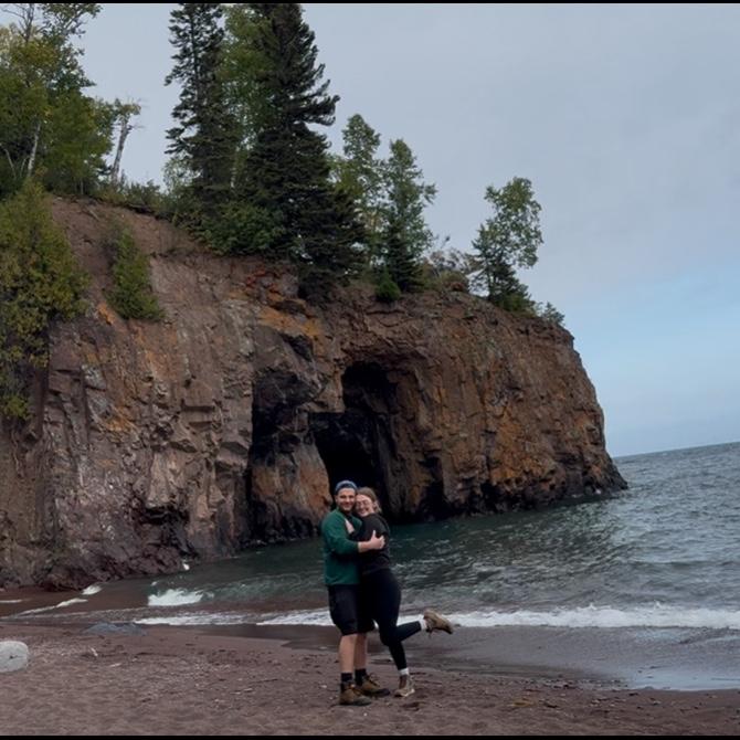 We found a quiet rocky beach on our Minnesota trip