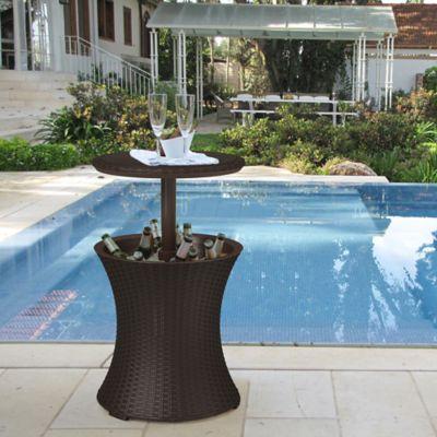 Keter Pacific Rattan Cool Bar Rattan Party Cooler in Dark Espresso