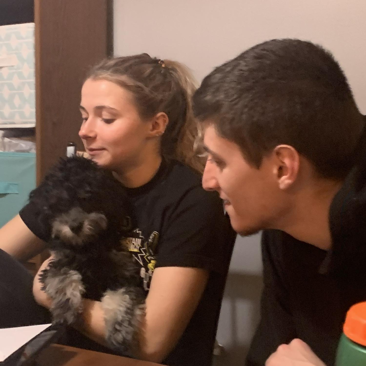 First study session. Luke brought Alyssa cookies !