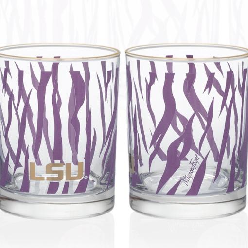 Mignon Faget: LSU Old Fashioned Glasses