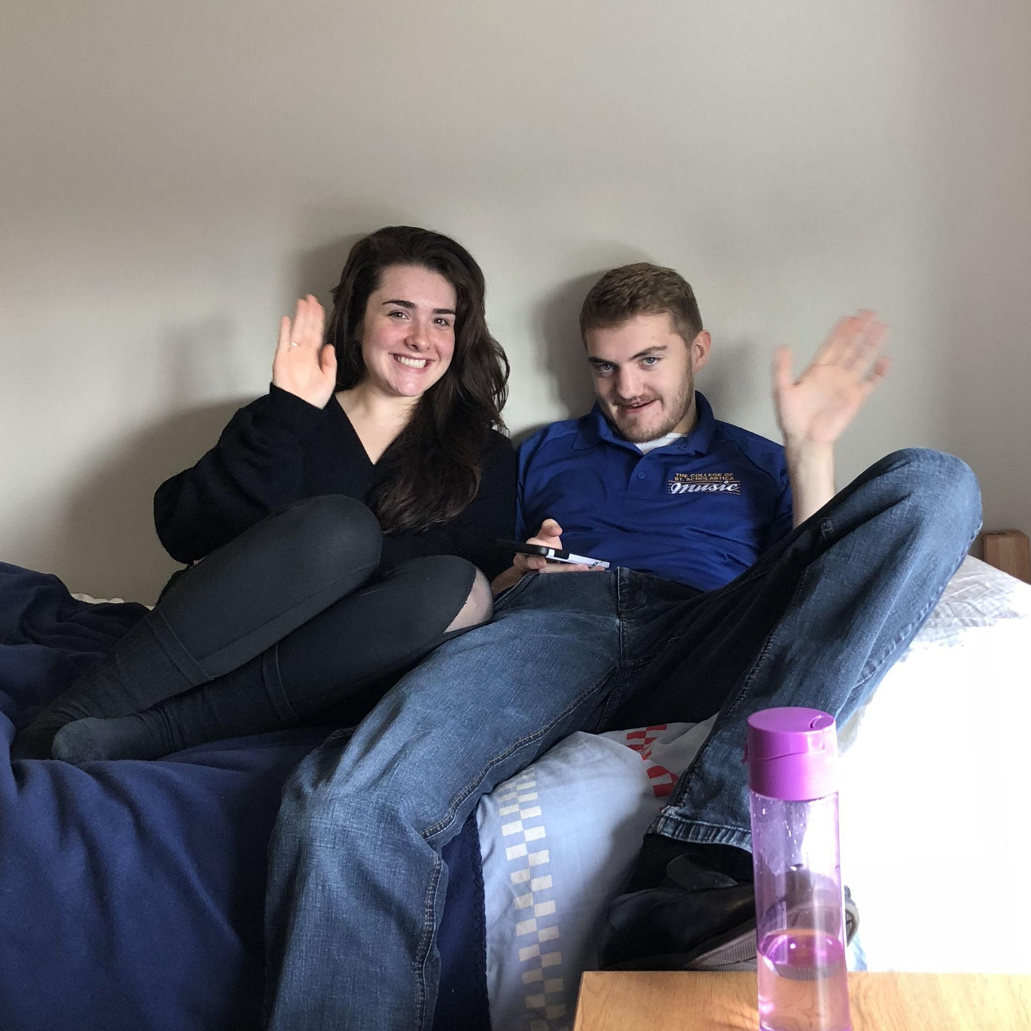 September 2018: Jake's mom, Emmy, made them take a picture before his first college choir concert