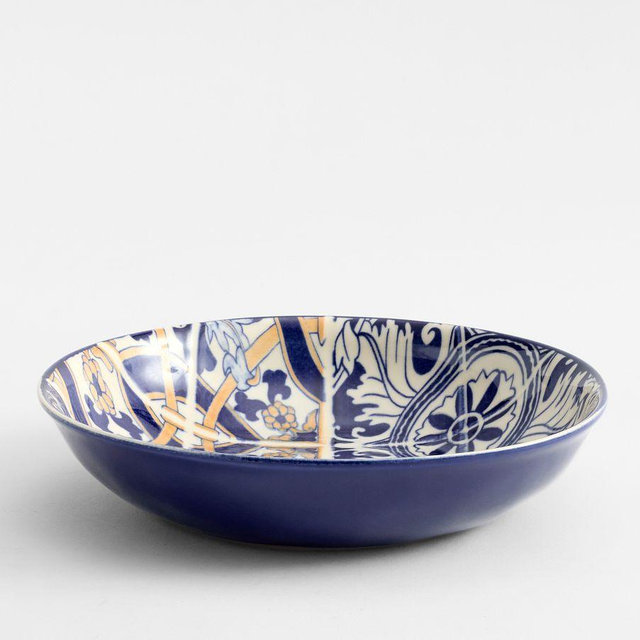 Lisbon Stoneware Serving Bowl - Blue/White