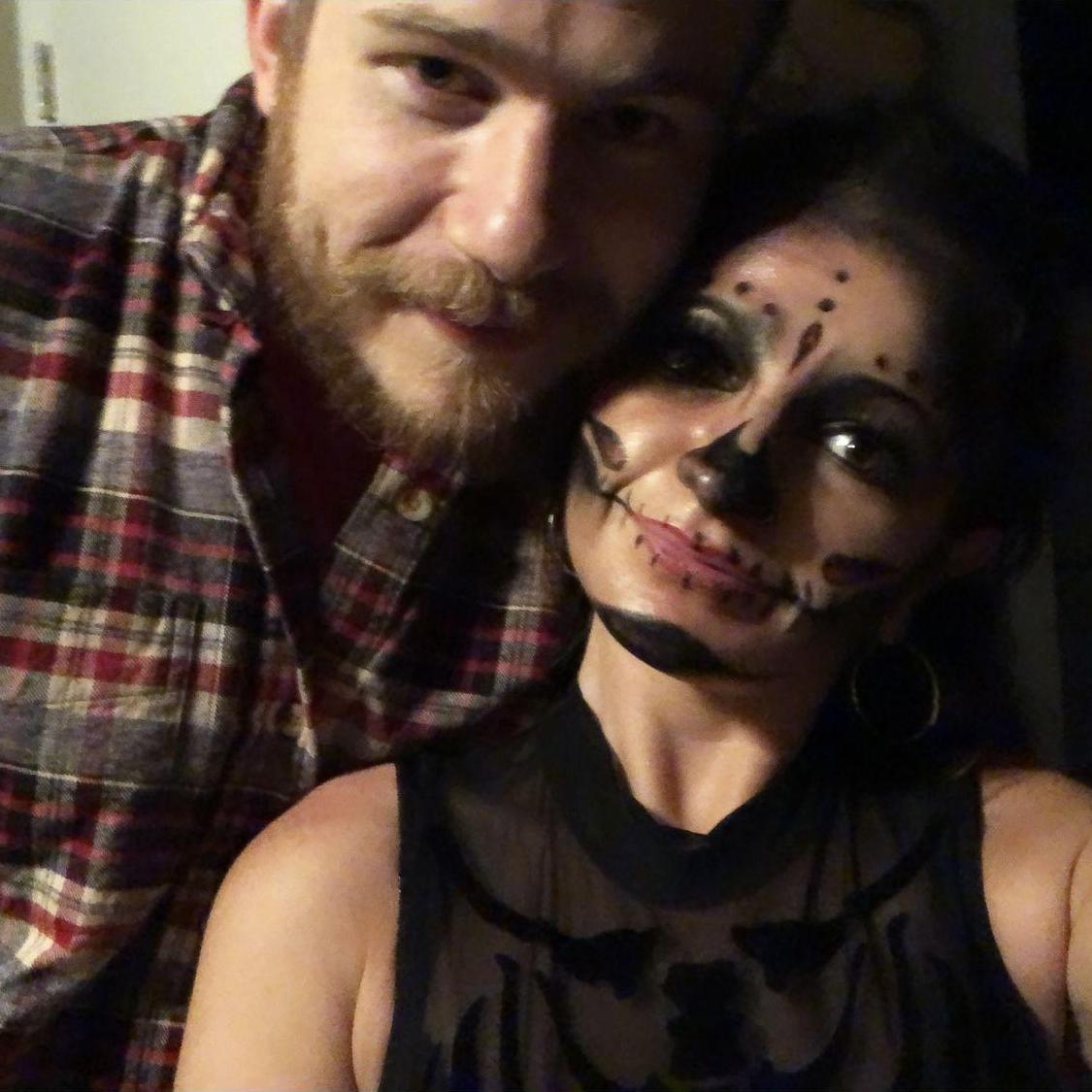 Our first picture as a couple. Also our first Halloween, 2020