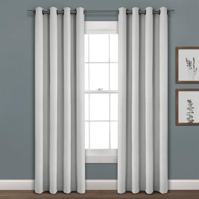 52&#34;x84&#34; Faux Linen Absolute Blackout Grommet Top Single Window Curtain Panel Light Gray - Lush Decor