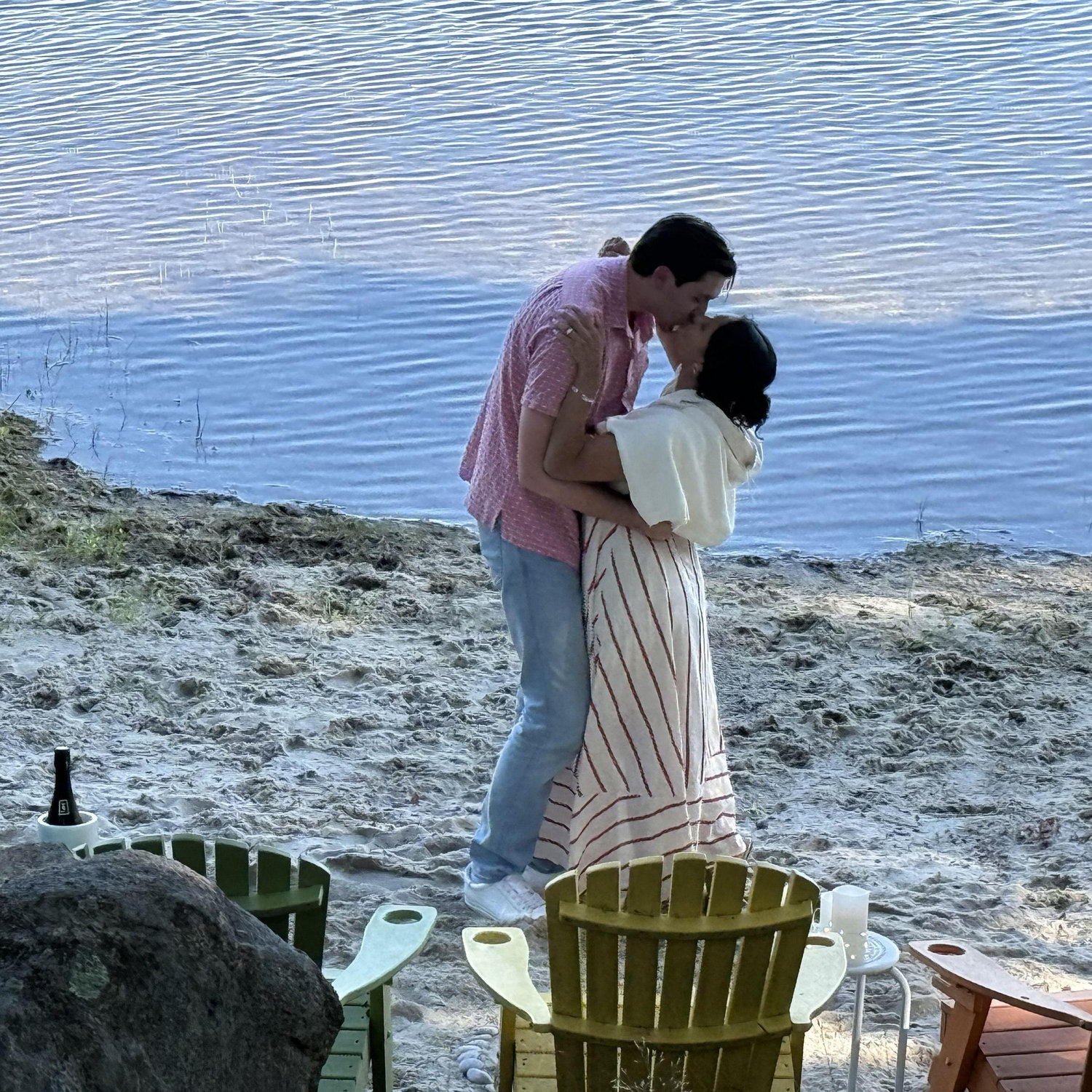 First Kiss as Fiances!