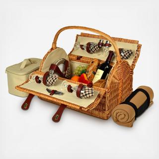 4-Person Yorkshire Picnic Basket with Blanket