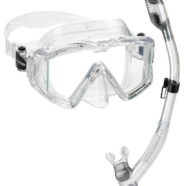 Cressi Panoramic Wide View Mask & Dry Snorkel for Snorkeling, Scuba Diving. Pano 3 + Supernova Dry: Designed in Italy