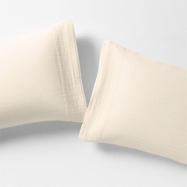 Supersoft Organic Cotton Gauze Undyed Standard Pillowcases, Set of 2