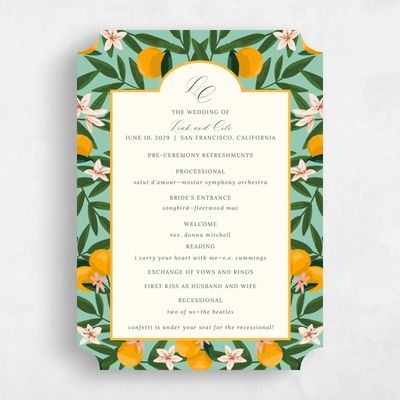 Blue Ticket Wedding Program - Melissa