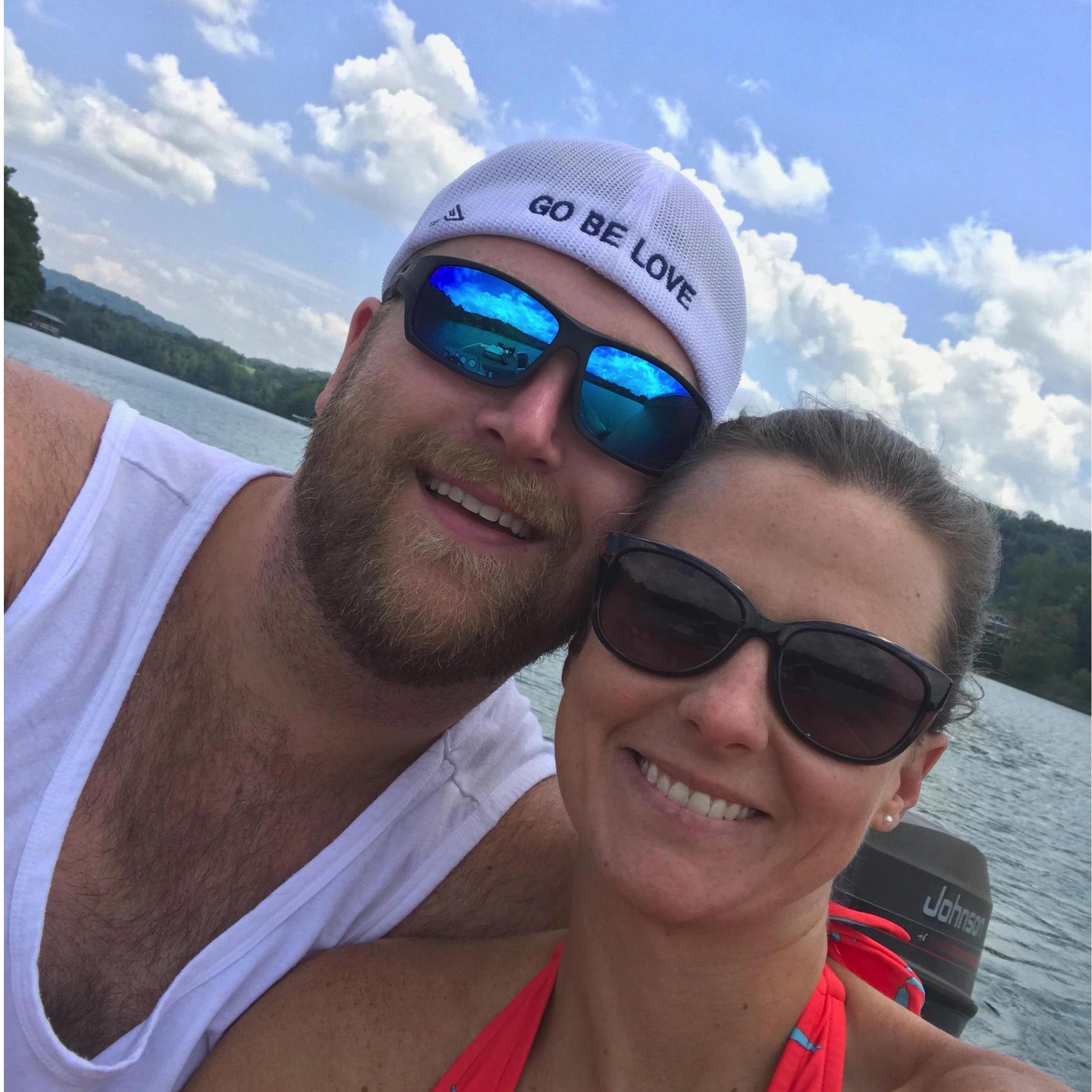 Lake days on Aaron's boat that his papaw handed down to him - our FAVORITE!