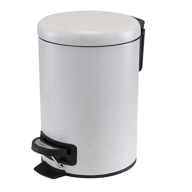 Elle Décor Speckled Design 3 Liter Step Bin with Lid Trash Can, Wastebasket, Good for Home, Office, Bathroom