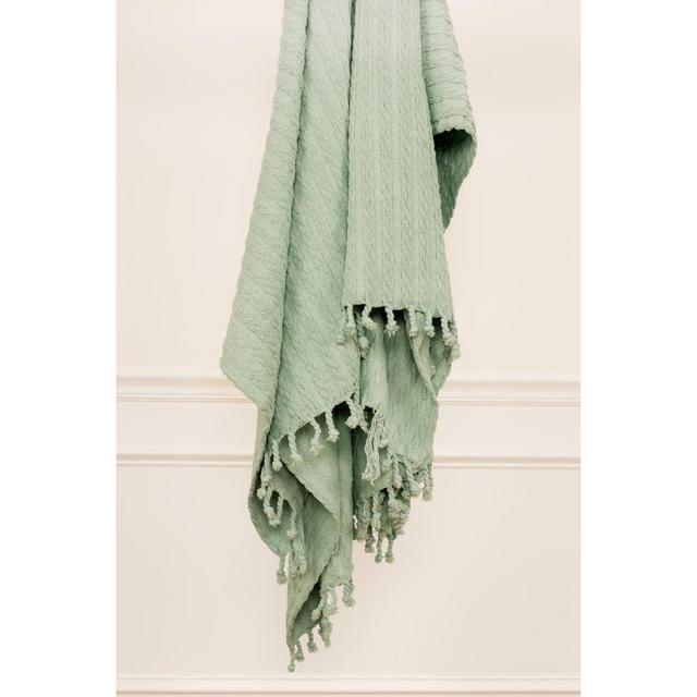 50"x60" Textured Striped Throw Blanket Aqua - Rizzy Home
