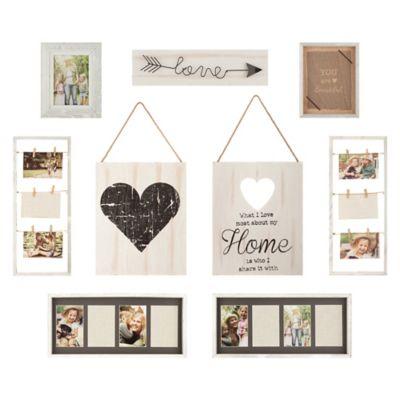 Gallery Perfect 9-Piece Rustic Wall Frame Set in White Wash