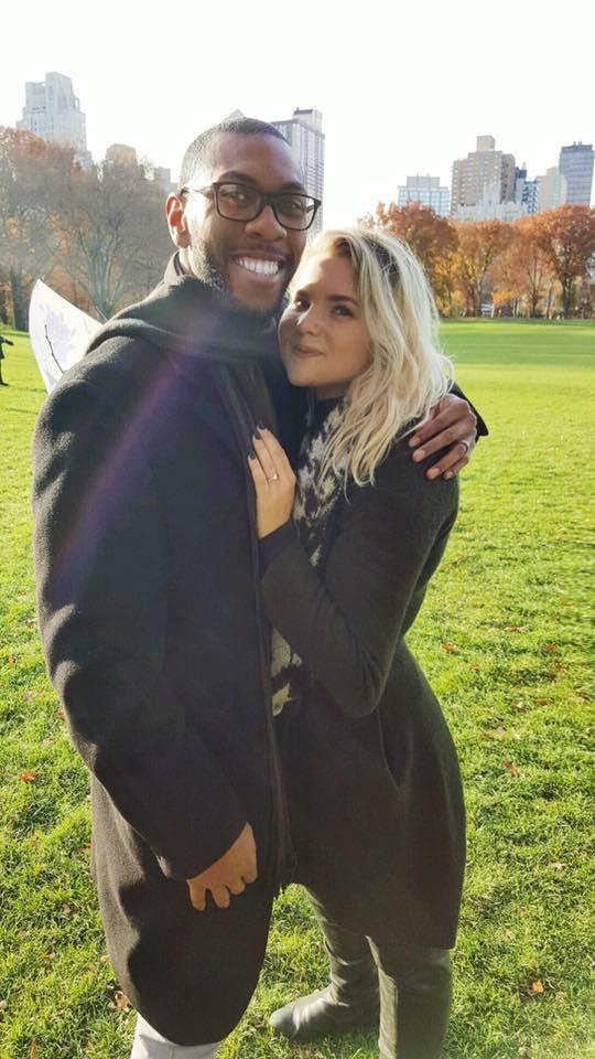 First photo of us captured after Marc proposed.