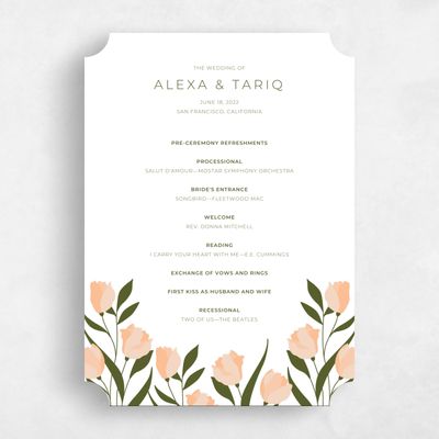 Beige Ticket Wedding Program - Crofton