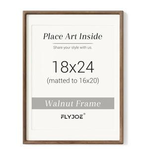 18 x 24 Poster Frame, USA-Sourced Natural Walnut Wood