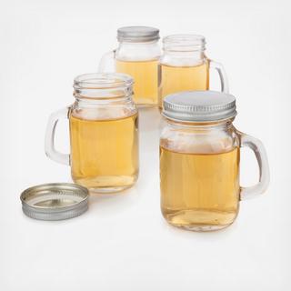 Country Home Farmhouse Shot Glass with Lid, Set of 4