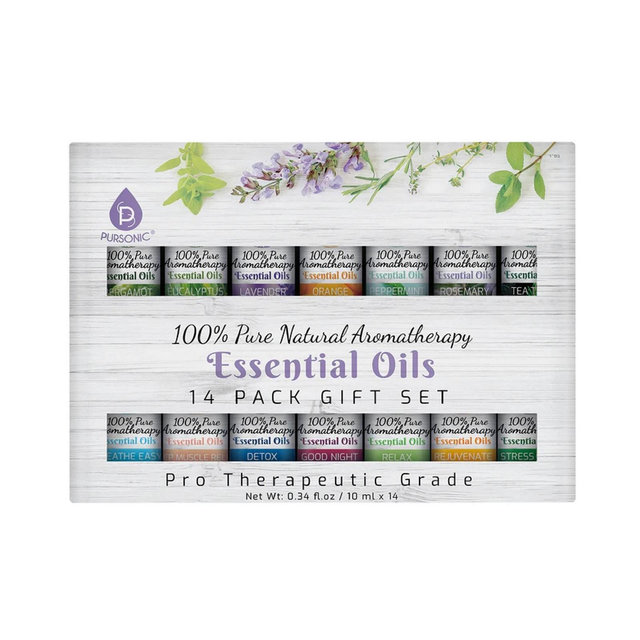 PURSONIC 14 Pack of 100% Pure Essential Aromatherapy Oils