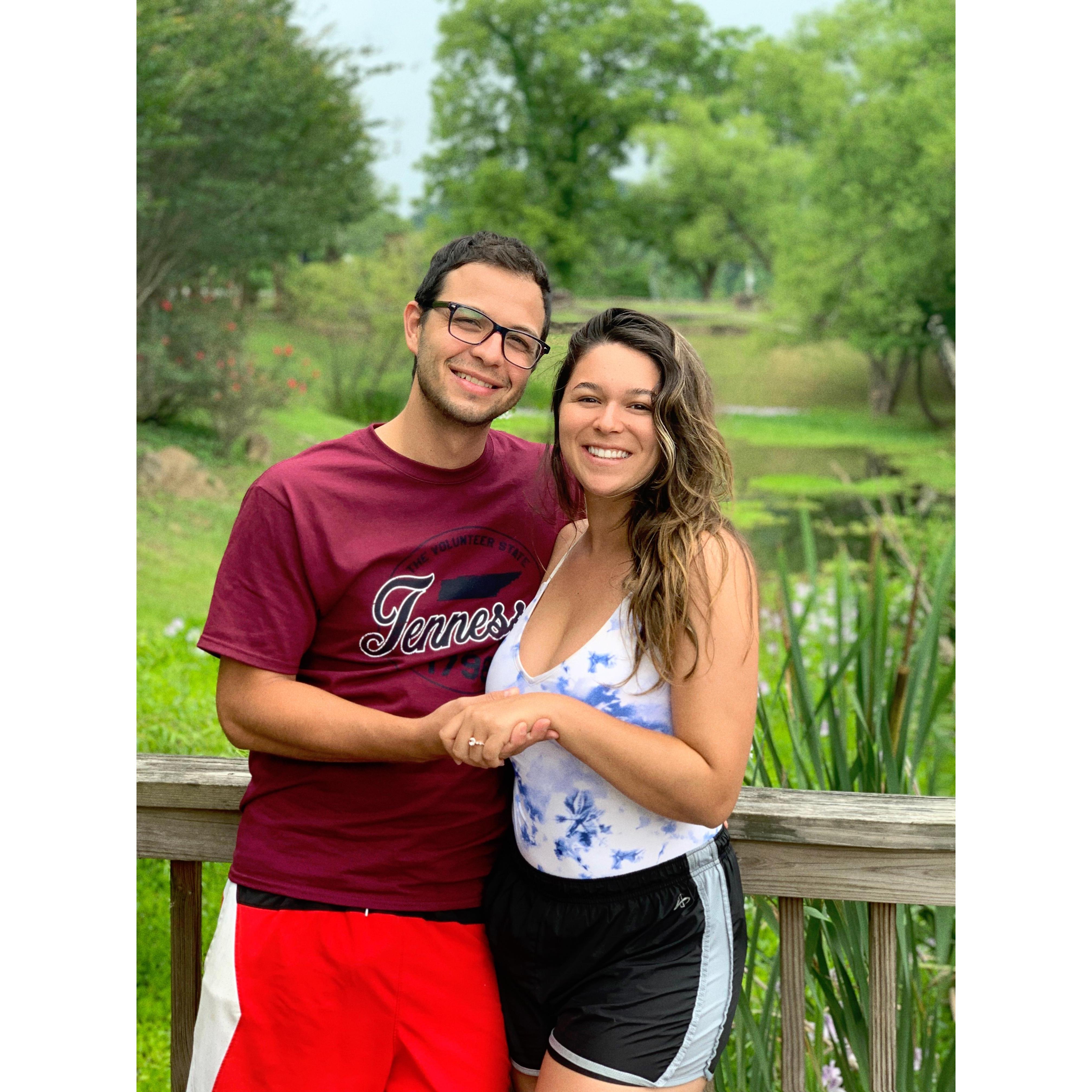 Happily engaged while kayaking on the Hiwassee River, June 24th 2020!