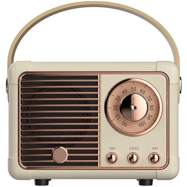 Baolira Vintage Retro Bluetooth Speaker Wireless Mini Speaker,Outdoor Bluetooth Speaker with Crystal Clear Stereo Sound Rich Bass, Retro Portable Speaker for iPhone,Android Devices and Tablet Beige