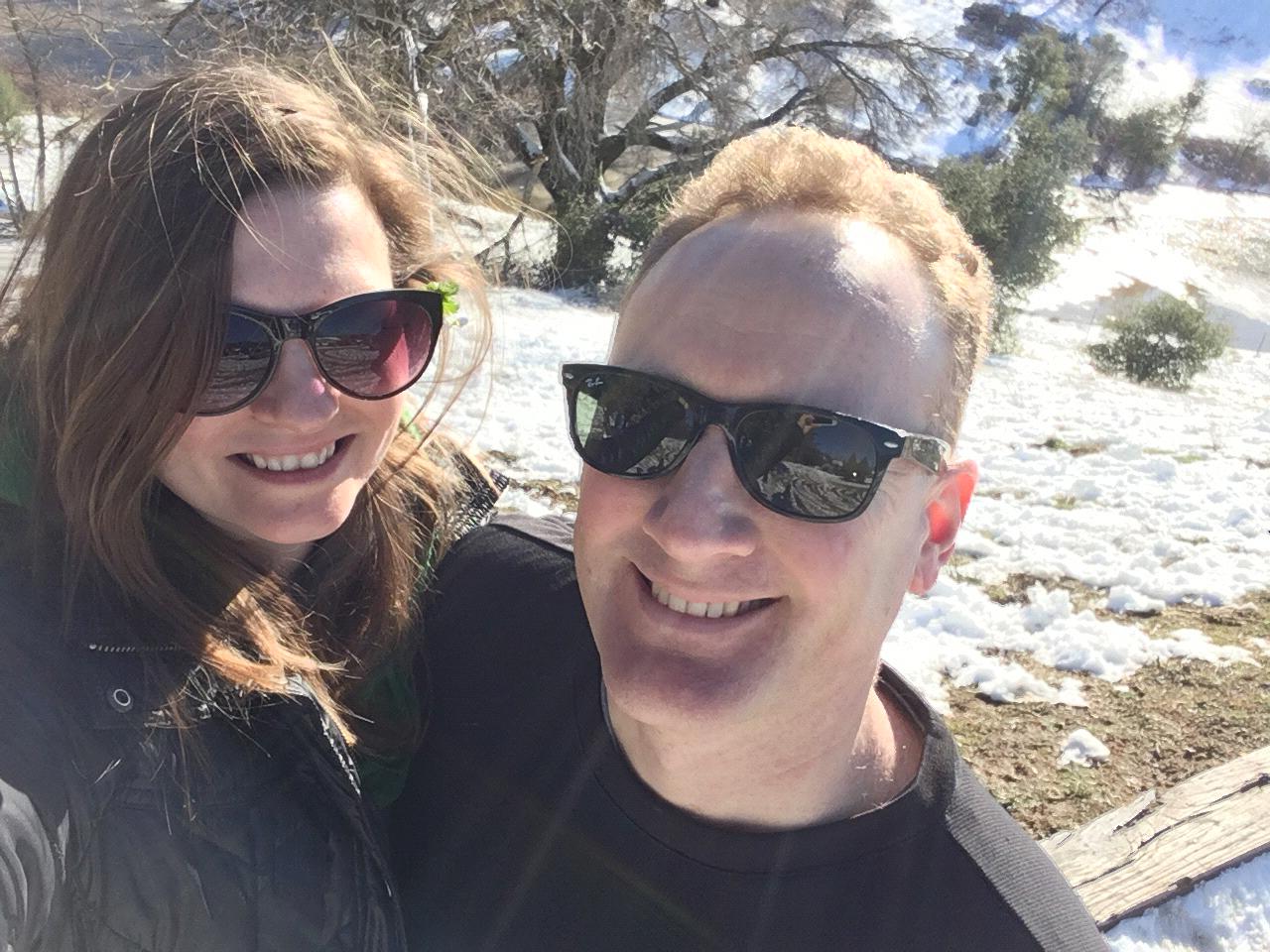 Playing in the snow in Julian.