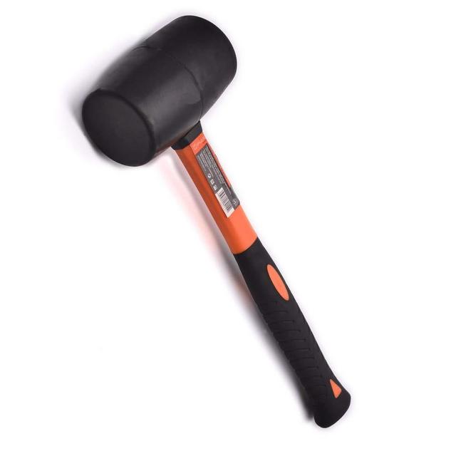 Edward Tools Harden Rubber Mallet Hammer 16 oz - Durable Eco-friendly Rubber Hammer Head for Camping, Flooring, Tent Stakes, Woodworking, Soft Blow Tasks without Damage - Ergonomic Grip Handle