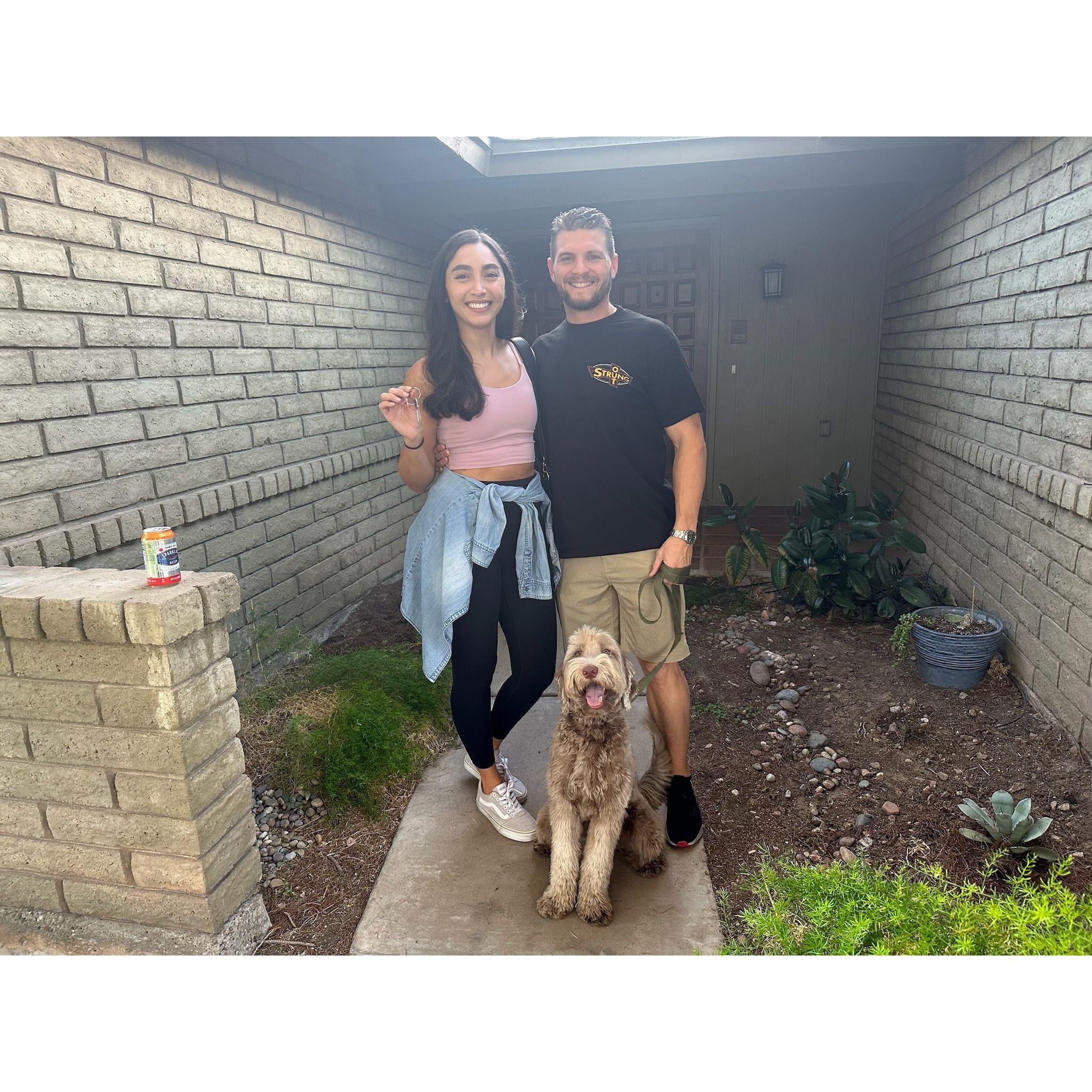 Getting the keys at our second home on Manhatton Dr 💙
