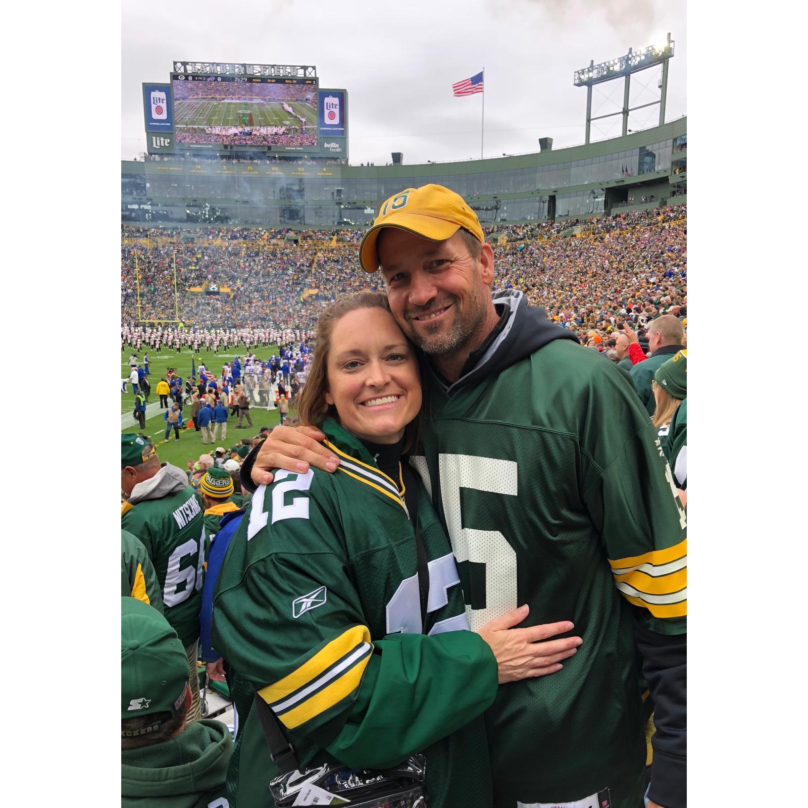 Our first Packers game together. ♥️