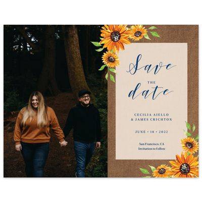 Brown Country Wedding Digital Save the Date - Sunnyridge Portrait