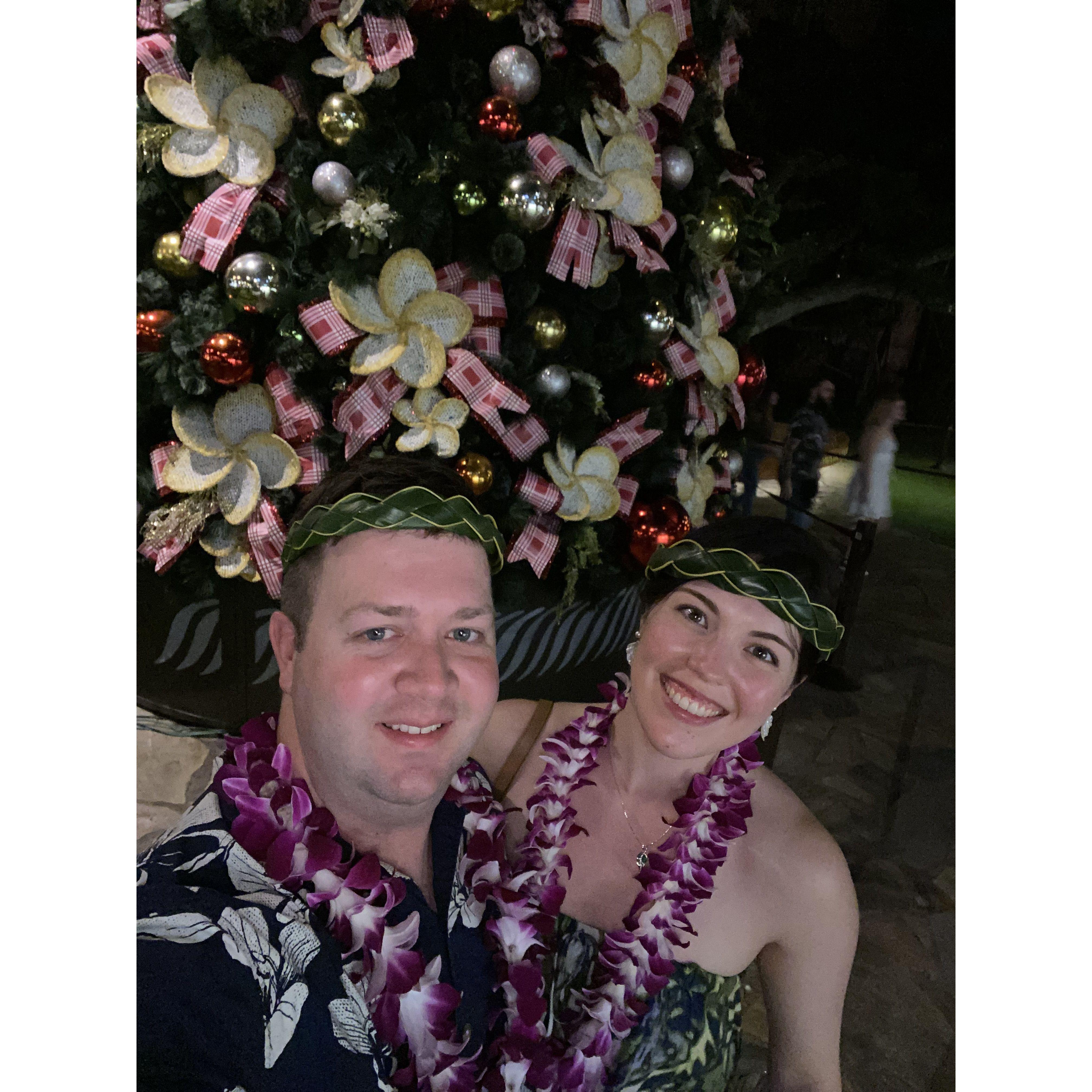 Mike's first luau at the Chief's Luau in Hawaii!