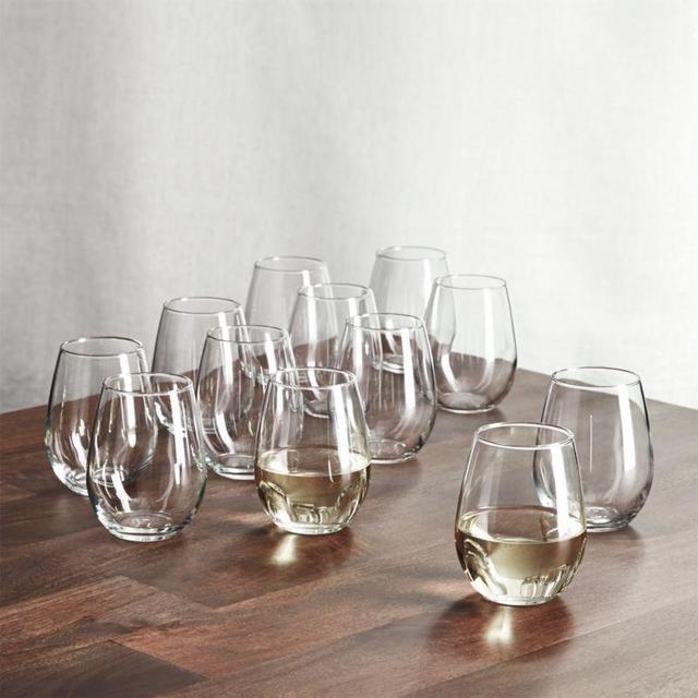 Stemless Wine Glasses Set of 12