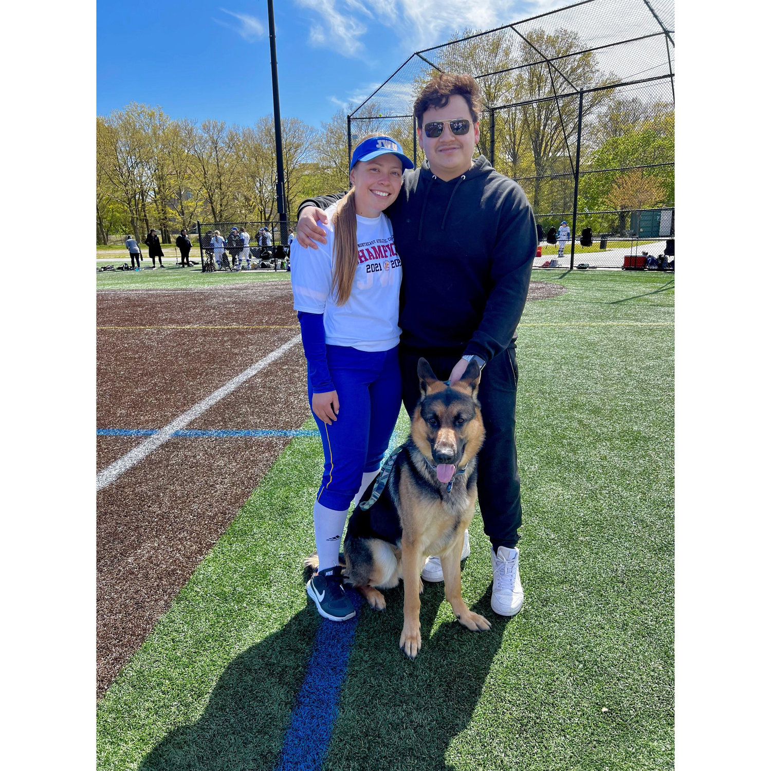 Alejandro and Jermaine watched the Johnson & Wales softball team win the GNAC conference