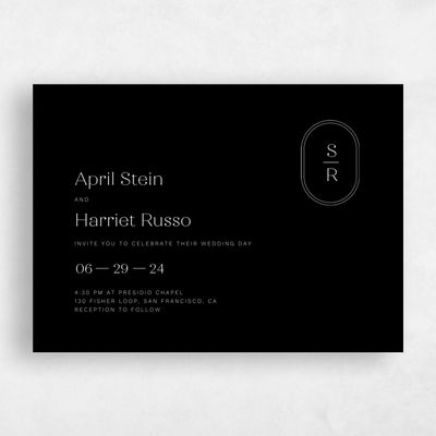 Black Wedding Invitation - Bridgetown Corner