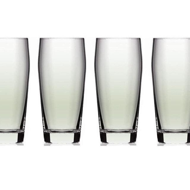 North Mountain Supply Green Amsterdam Beer Glasses - Made from Recycled Glass - 12 Ounces - Set of 4