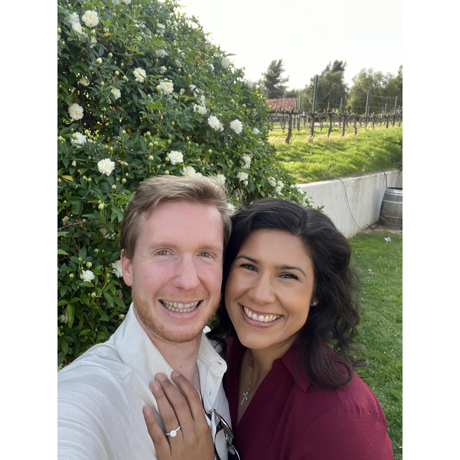 Enjoying the vineyard views