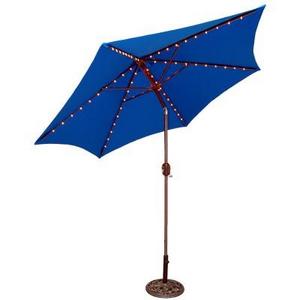 Tropishade - 9' Round Lighted Patio Umbrella - Blue