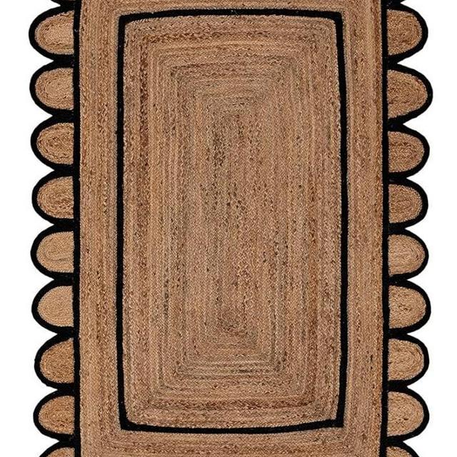 ROYAL ARTS & CRAFTS 2x3, 2x4, 2x5, 2x6, 2.6x6 2.6x8 2.6x10 Ft. Hand Braided Natural Jute And Recycle Cotton Rug Patio Rug/ Handmade Rug (2x3 Ft Area Runner), As Shown