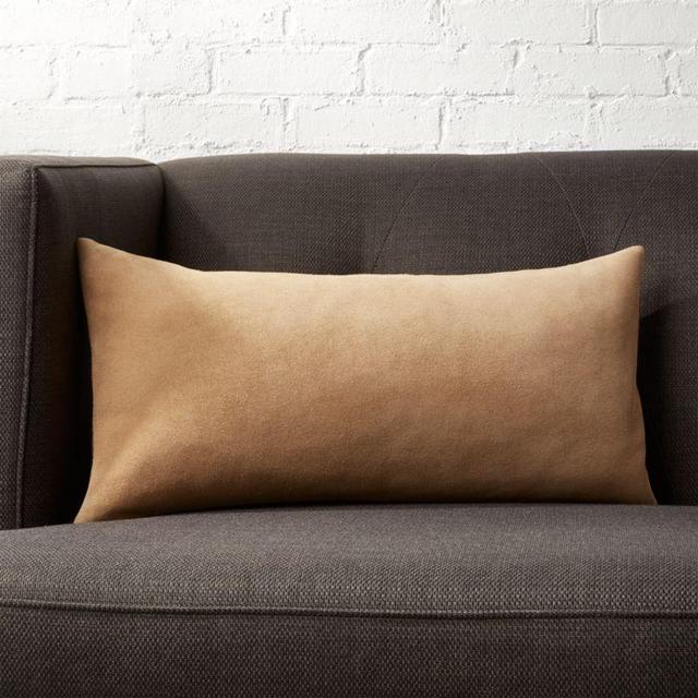 23"x11" Suede Camel Tan Pillow