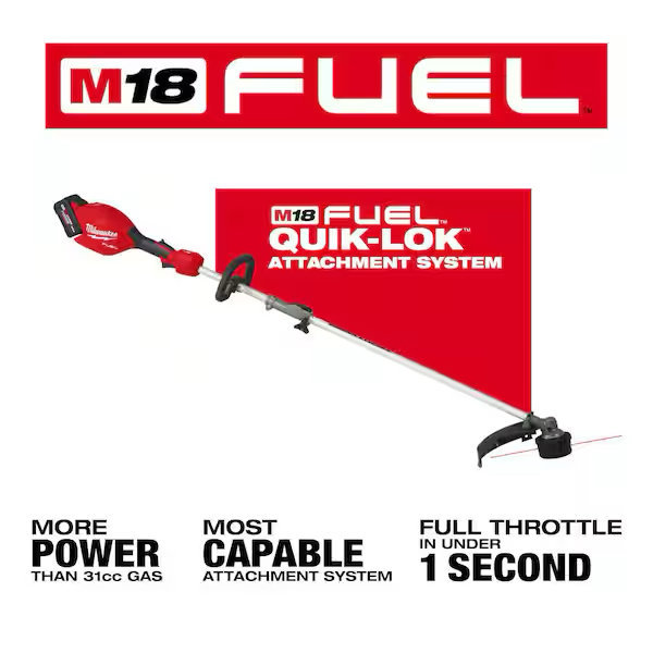 Milwaukee M18 FUEL 18V 16 in. Brushless Cordless Battery Powered QUIK-LOK String Trimmer 8.0 Ah FORGE Kit w/ Edger Attachment 3016-21ST-49-16-2718