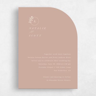 Latte, Brown Wedding Invitation - Positano Classic